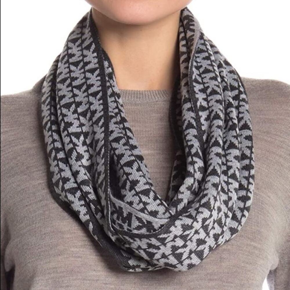 Michael Michael Kors Reversible Signature Logo Knit Infinity Scarf